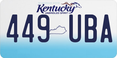 KY license plate 449UBA