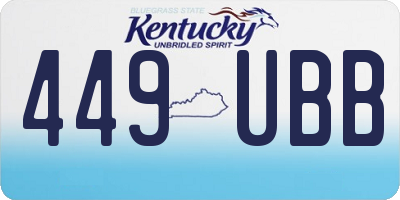 KY license plate 449UBB