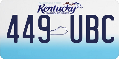 KY license plate 449UBC