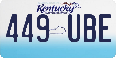 KY license plate 449UBE