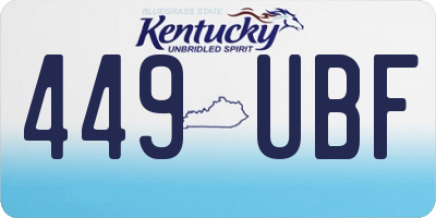 KY license plate 449UBF