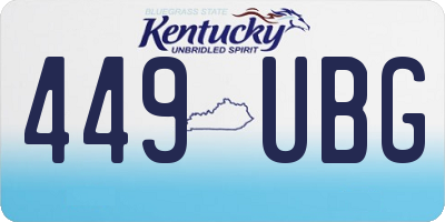 KY license plate 449UBG