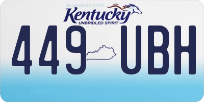 KY license plate 449UBH