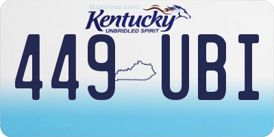 KY license plate 449UBI
