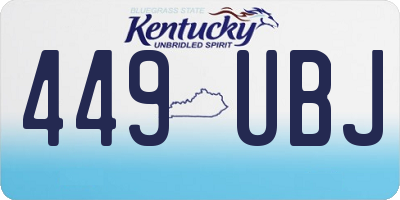 KY license plate 449UBJ