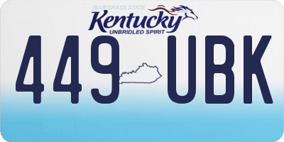 KY license plate 449UBK