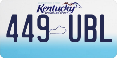 KY license plate 449UBL