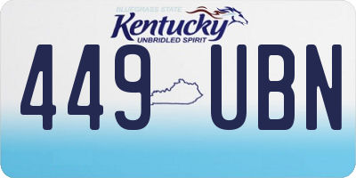 KY license plate 449UBN