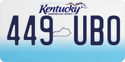 KY license plate 449UBO