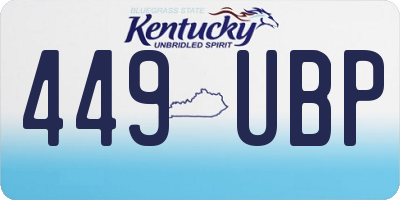 KY license plate 449UBP