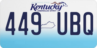 KY license plate 449UBQ