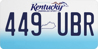 KY license plate 449UBR