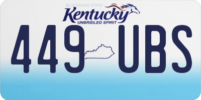 KY license plate 449UBS