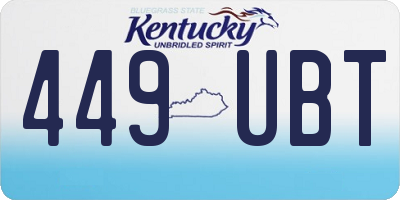 KY license plate 449UBT