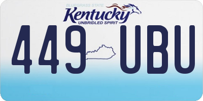 KY license plate 449UBU