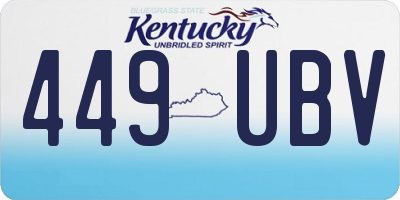 KY license plate 449UBV