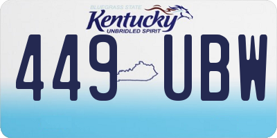 KY license plate 449UBW