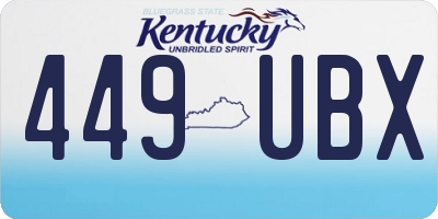 KY license plate 449UBX