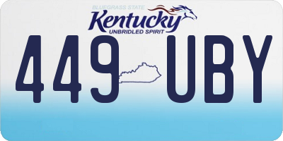 KY license plate 449UBY