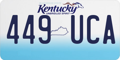 KY license plate 449UCA