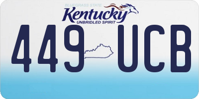KY license plate 449UCB