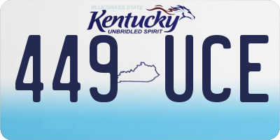 KY license plate 449UCE