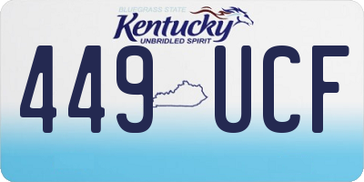 KY license plate 449UCF