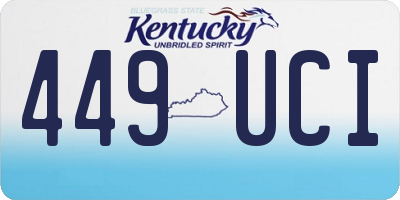 KY license plate 449UCI