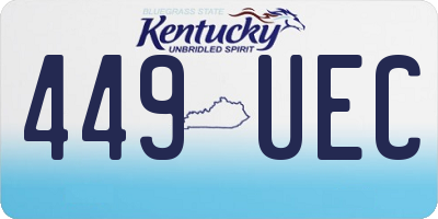 KY license plate 449UEC