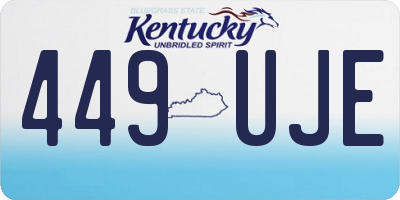 KY license plate 449UJE
