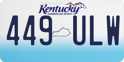 KY license plate 449ULW
