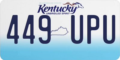 KY license plate 449UPU