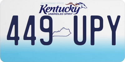 KY license plate 449UPY