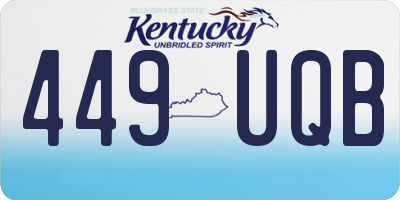 KY license plate 449UQB