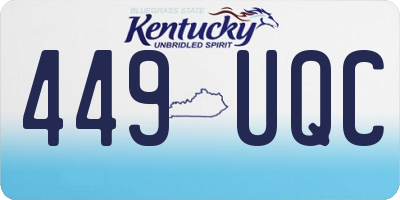 KY license plate 449UQC
