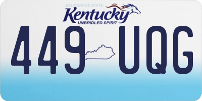 KY license plate 449UQG