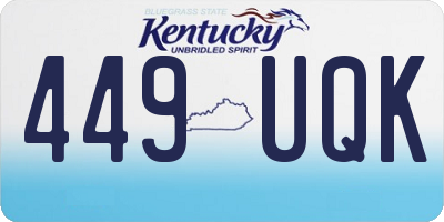 KY license plate 449UQK