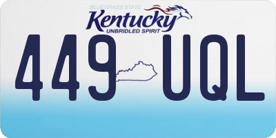 KY license plate 449UQL