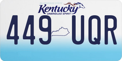 KY license plate 449UQR