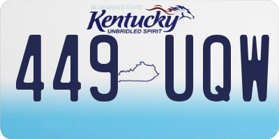 KY license plate 449UQW