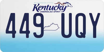 KY license plate 449UQY