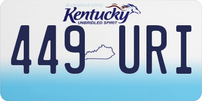 KY license plate 449URI