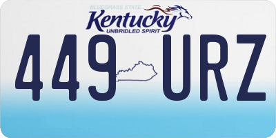 KY license plate 449URZ