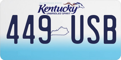 KY license plate 449USB