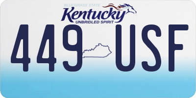 KY license plate 449USF