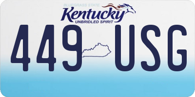 KY license plate 449USG