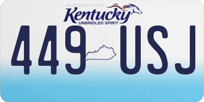KY license plate 449USJ