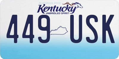 KY license plate 449USK