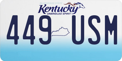 KY license plate 449USM
