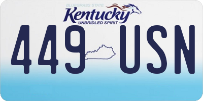 KY license plate 449USN